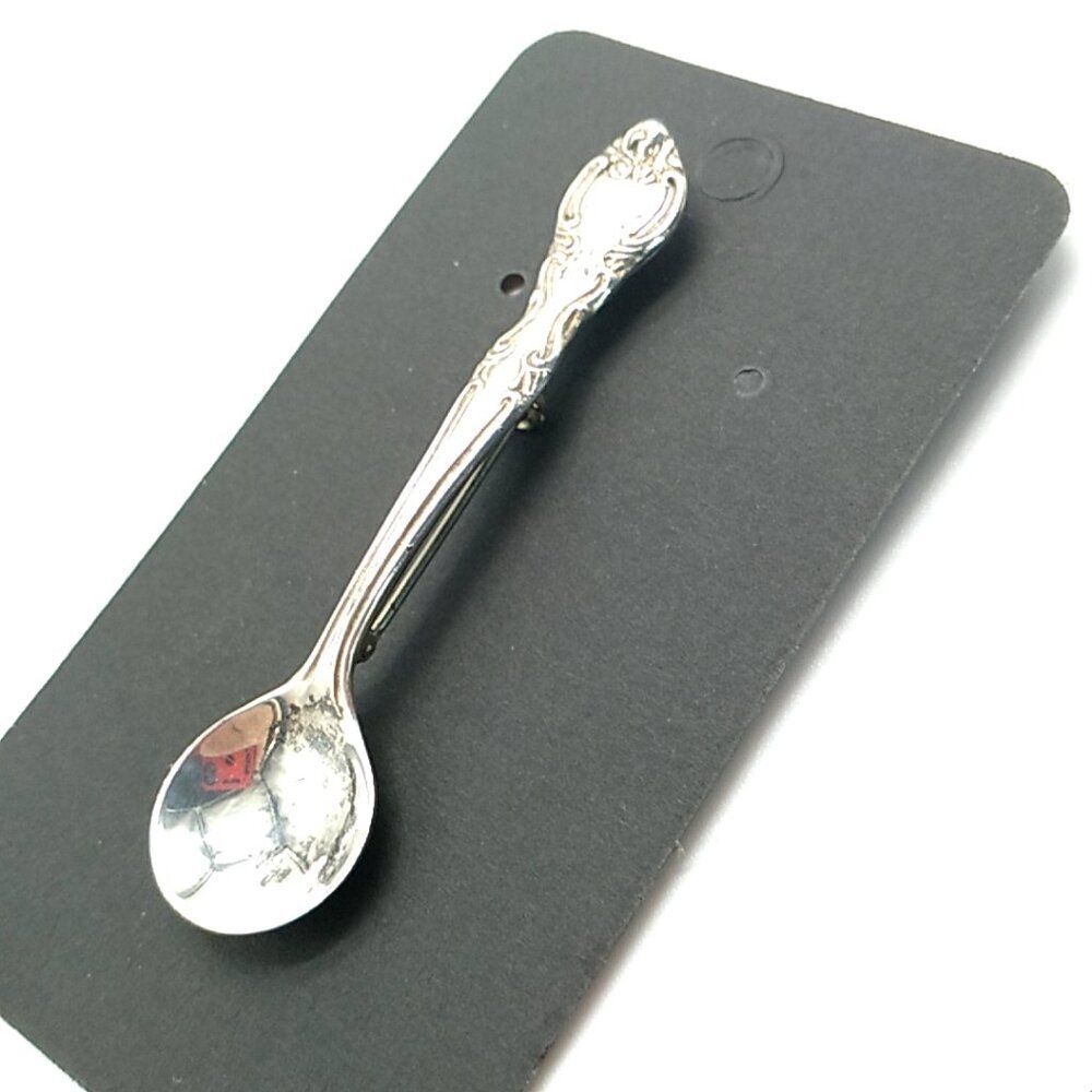 Vintage Sterling Silver Spoon Brooch Pin 2.5"